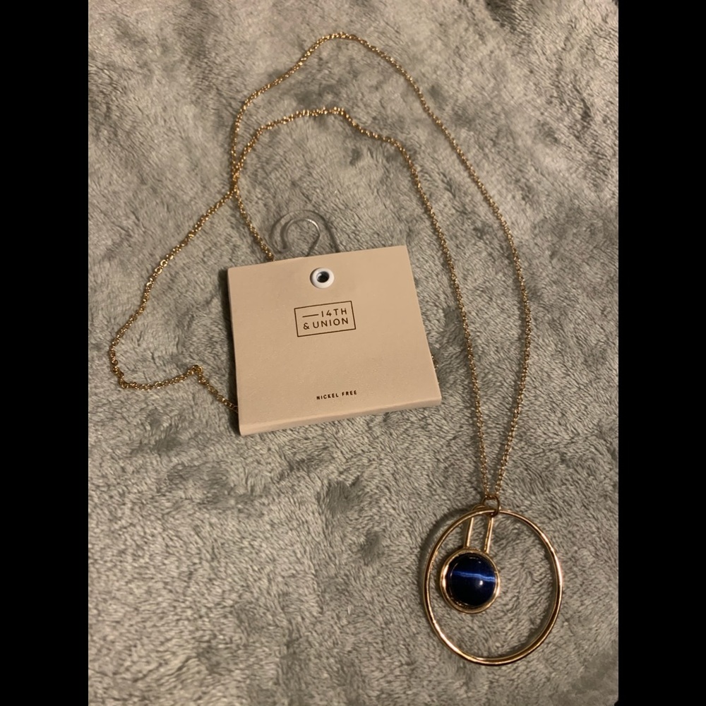 14TH AND UNION BLUE TIGERS  EYE 18’” NECKLACE